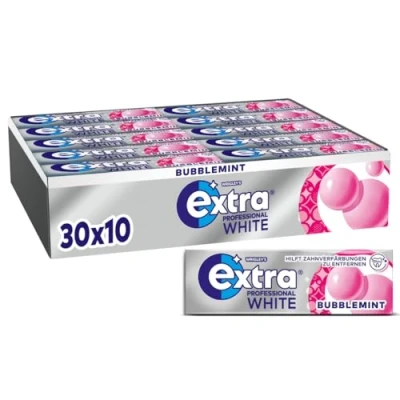 Abbildung von Extra Professional White Bubblemint, Zuckerfreier Kaugummi, Multipack mit 30x10 Dragees, Für frischen Atem