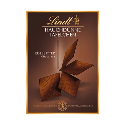Abbildung von Lindt Schokolade Hauchdünne Täfelchen Edelbitter 125 g aus feinster Edelbitterschokolade Einzigartig dünn und traumhaft zartschmelzend Schokoladengeschenk (1er Pack)