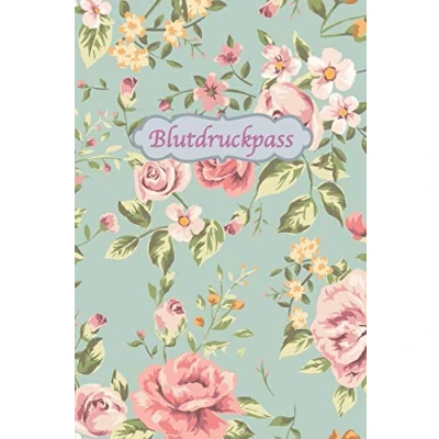 Abbildung von Blutdruckpass: Blutdrucktagebuch zum Eintragen der täglichen Blutdruckwerte mit Anleitung und Blutdrucktabelle klein ca. A5 im Vintage Design
