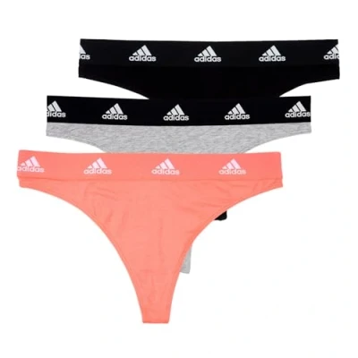 Abbildung von adidas Sportswear 3 PACK String, Damen, Größe: Large, Schwarz grau koralle