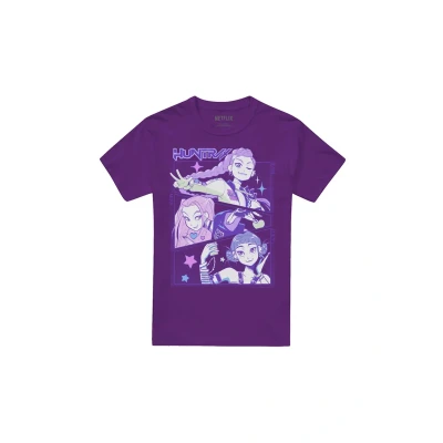 Abbildung von Netflix KPOP Demon Hunters Anime Huntrix Tshirt print, Herren, Größe: Medium, Purple