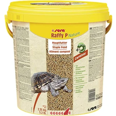 Abbildung von sera Raffy P Nature 10 l Wasserschildkröten Futter Ausgewogene Nahrung für Schildkröten enthält tierische und pflanzliche Inhaltsstoffe Fischfutter Made in Germany