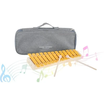 Abbildung von Classic Cantabile Glockenspiel GS 13 Kleines Alt für Kinder, Inkl. ein Paar Holz Schlägel, Diatonisch mit Tönen (c2 a3)
