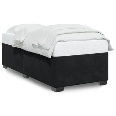 Abbildung von vidaXL Bettgestell, Bettrahmen mit Lattenrost, Polsterbett Bett für Schlafzimmer, Einzelbett Schlafzimmerbett, Schwarz 80x200cm Samt