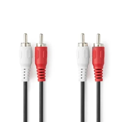 Abbildung von Nedis CAGL24200BK10, 2 x RCA, Männlich, 1 m, Schwarz