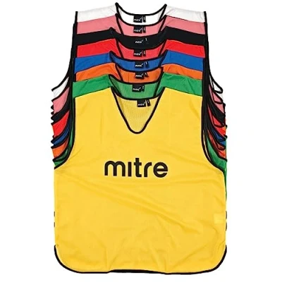 Abbildung von Mitre Pro Fußball Trainingsleibchen für Erwachsene, leichtes Multisport Leibchen, atmungsaktives Netzgewebe, Orange/Schwarz, Senior