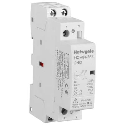 Abbildung von Hofwgele HCH8s 25Z Contactor 12V DC 2NO 2Pole Modular Household 25A 50/60Hz Din Rail Mounted AC for Smart Home House Hotel (HCH8s DC12V)