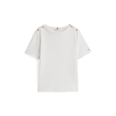Abbildung von Tommy Hilfiger Tshirt basic, Damen, Größe: XXS, Ecru