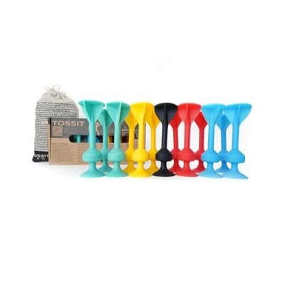 Abbildung von TOSSIT Spiel Lustiges Dartspiel trifft auf Boccia/Boule/Pétanque, Darts Wurfspiel Indoor &amp; Outdoor, Family Pack für 2 4 Personen, Erwachsene und Kinder ab 3, Original, Boccia meets