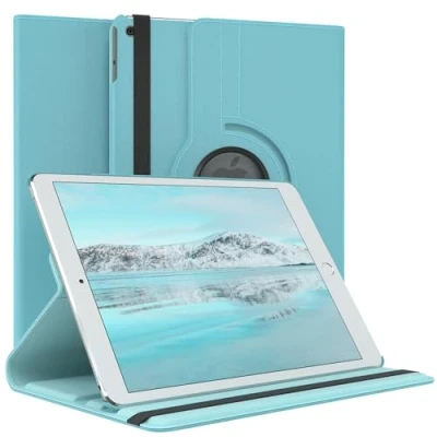 Abbildung von EAZY Case Tablet Hülle für iPad Air 1 Generation 2013 Schutzhülle 9.7 Zoll Smart Cover Rotationcase zum Aufstellen Klapphülle 360 drehbar mit Standfunktion Tasche Kunstleder Blau
