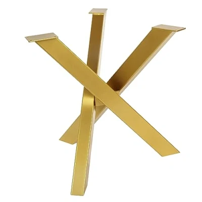 Abbildung von Tischgestell Spider Design Kreuzgestell Schwerlast massiv Tischkufen Stahl Tischbeine Metall DIY Schreibtisch (Golden)