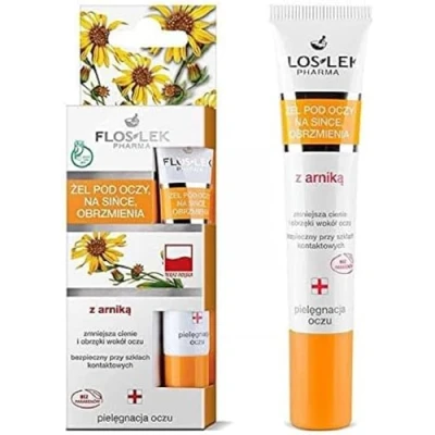Abbildung von Floslek Pharma Augen Gel gegen dunkle Augenringe und Schwellungen mit Arnika Extrakte 15 ml