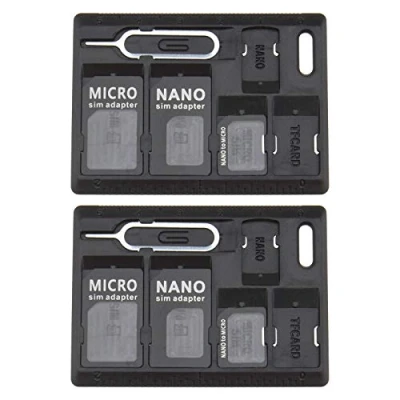 Abbildung von Create idea 2 Stück SIM Karten Adapter Aufbewahrungsbehälter Kits Standard Micro Nano Konverter mit Auswurfstiften für Fachöffner