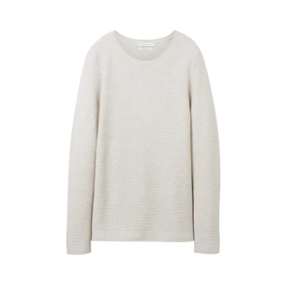 Abbildung von TOM Tailor KNIT Jumper WITH Round Neckline Strickpullover, Damen, Größe: XS, Dusty alabaster melange