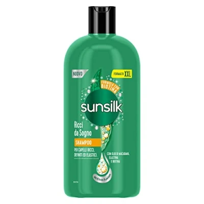 Abbildung von Sunsilk, Lockiges Traum Shampoo, Shampoo für Haar, Formel Active Fusion angereichert mit Macadamia Öl, Elastin und Biotin sichtbar gesundes Format XXL 810 ml