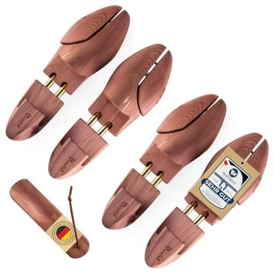 Abbildung von Blumtal Schuhspanner für Herren und Damen Schuhdehner aus Zedern Holz (2 tlg., 1 Paar, 2 5 Paar), mit Schuhlöffel ergonomischen Spanngriff, TESTSIEGER