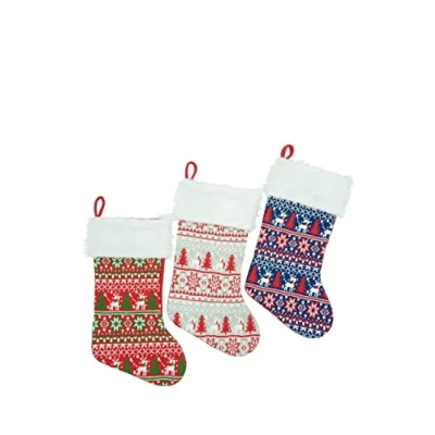 Abbildung von HEITMANN DECO Weihnachtsstrumpf, Stoff, weiß/grau/rot/schwarz, ca. 41 x 27 3 cm