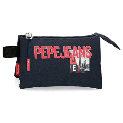 Abbildung von Pepe Jeans Dikran Federmäppchen, dreifach, blau, 22 x 12 5 cm, Polyester, Dreifach Etui