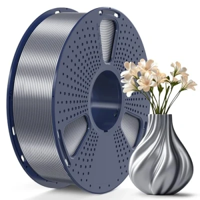Abbildung von SUNLU PLA Plus Shiny Silk 3D Drucker Filament 1.75mm, PLA+ Druck mit Seidenglattes Finish, Gute Farbwiedergabe, Maßgenauigkeit +/ 0,02mm, 1kg(2.2lb) Spule, Grau