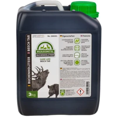 Abbildung von EUROHUNT Buchenholzteer Kanister 2,5 Liter, Lockstoff, Verschiedene Größen, Lockmittel für Schwarzwild &amp; Rotwild, Köder