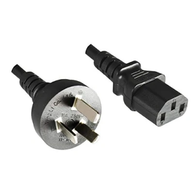 Abbildung von DINIC Stromkabel Netzkabel für China Typ I auf C13 (5,00m, schwarz)