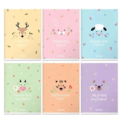 Abbildung von Herlitz® Schulheft A5 kariert 32 Blatt Pastell Cute Softcover Brulion Notizbuch Skizzenbuch Zum Schreiben der Kalligraphie Schule Arbeit Schüler Universal