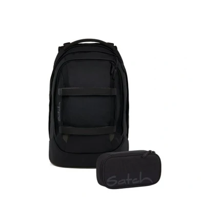 Abbildung von Satch Schulranzen Schulrucksack Set PACK Blackjack 2 teilig, Kollektion 2025 (2 teilig), ergonomisch, Your Size System: auf Körpergröße anpassbar
