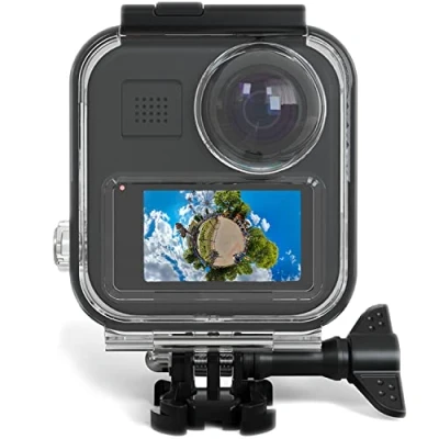 Abbildung von FitStill 45M/147FT wasserdichte Hülle für Go Pro MAX, staubdichte und Schutzhülle, Touchscreen Unterwasser Tauchgehäuse mit Ständerzubehör, geeignet MAX Action Kamera Zubehör
