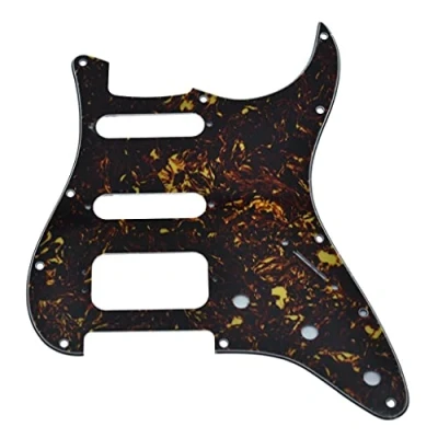 Abbildung von KAISH Northwest Guitars Pickguard für Stratocaster, 11 Löcher, 3 Schrauben, runde Ecken, Humbucking, Tonabnehmer, Halterung, passend American Fender Strat Dark Tortoise