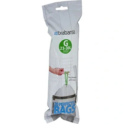 Abbildung von PerfectFit Abfallsack mit Bindeband Code G, 23 30 Liter, 20 Stück/Rolle Weiß Brabantia