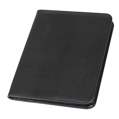 Abbildung von Alassio 30067 Reißverschlussmappe DIN A4 LORENZO, Schreibmappe in schwarz Organisationsmappe ca. 34 x 25 cm, Konferenzmappe mit Block, Einschubfächern, Stiftschlaufe und 4 Visitenkartenfächer