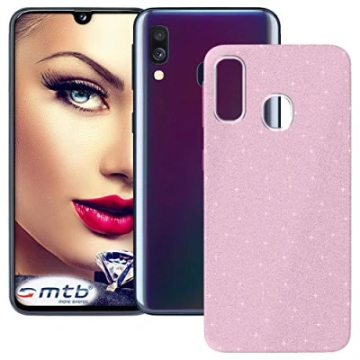 Abbildung von mtb more energy® TPU Hülle Shine für Samsung Galaxy A40 (SM A405, 5.9&#039;&#039;) Rosa Glitzer Effekt flexibel Schutzhülle Case Cover Tasche