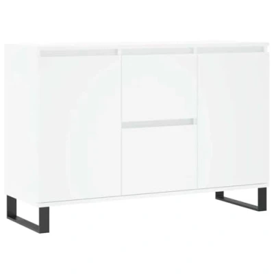 Abbildung von vidaXL Sideboard, Kommode mit viel Stauraum, Highboard Wohnzimmerschrank Eisenbeinen, Schrank Anrichte Beistellschrank, Weiß Holzwerkstoff
