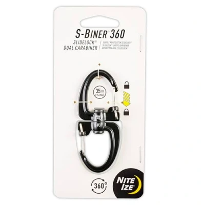 Abbildung von Nite Ize S Biner 360 SlideLock Dual Karabiner, Drehkarabiner für Schlüssel und Ausrüstung, 15,9 kg, Größe #3