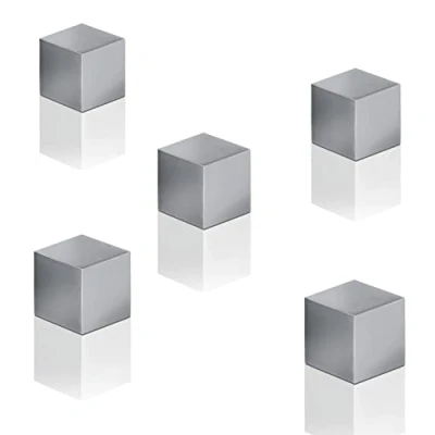 Abbildung von SIGEL BA728 Neodym Magnete stark, Cube Design, eloxiertes Aluminium, silbergrau, 5 Stück, 11x11x11 mm SuperDym, für Glas Magnettafeln und Whiteboards
