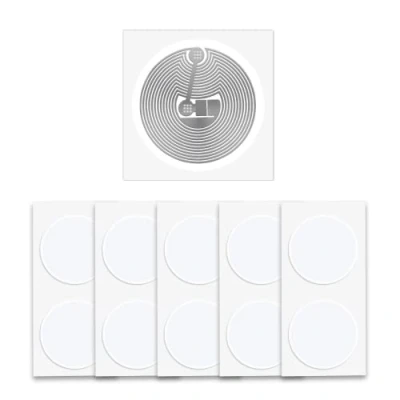 Abbildung von BABIQT 11 Teile NFC Tag Ntag 215 Aufkleber 25 mm (1 Zoll) rund 504 Byte Speicher, kompatibel mit Allen Telefonen