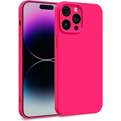 Abbildung von MyGadget Hülle kompatibel mit iPhone 14 Pro Max Zweilagige Handyhülle Kameraschutz Cover Innenfutter &amp; Silikon außen Pink