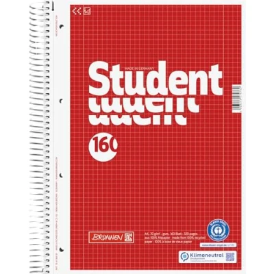 Abbildung von 5 x Brunnen Collegeblock Student A4 70g/qm 160 Blatt RC Lineatur 28