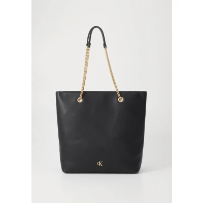 Abbildung von Calvin Klein Jeans Minimal Monogram Chain TOTE Shopping Bag, Damen, Größe: One Size, Black