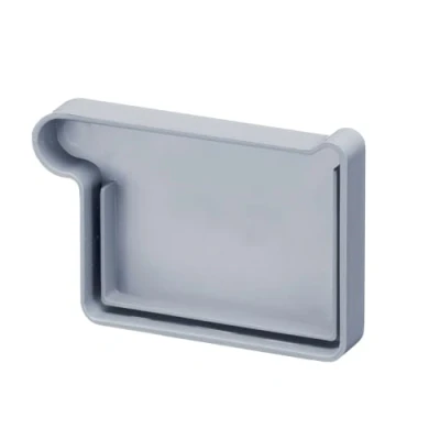 Abbildung von INEFA Dachrinnen Endstück Kastenrinne PVC NW68 / 68mm, links Grau Dachrinnenzubehör, einfache Steckmontage, Made in Germany