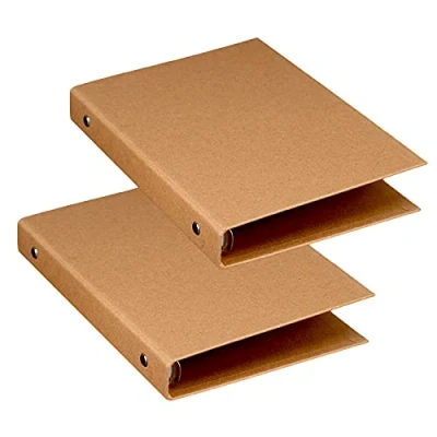 Abbildung von Dzmuero Ringbuch A5 Nachfüllbar Kraftpapier, Ringbuch, Ringordner, mit 6 Ringen zum Hinzufügen von Broschüren Cover Papiere Lose Blätter, 2 Stück