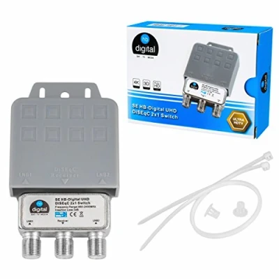Abbildung von 1x DiseqC Schalter SE Switch 2/1 mit Wetterschutzgehäuse HB DIGITAL 2X SAT LNB 1 x Teilnehmer/Receiver für Full HDTV 3D 4K UHD
