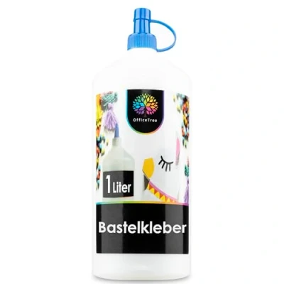 Abbildung von OfficeTree Wok Bastelkleber 1 Liter Transparent Trocknend, (Set)