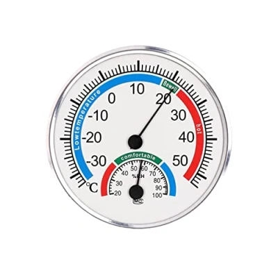 Abbildung von mumbi Thermo Hygrometer Temperatur und Luftfeuchtigkeit Anzeige zur Raumklimakontrolle in Weiss