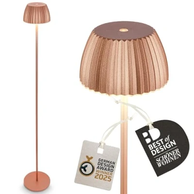 Abbildung von LED Akku Stehlampe Brilo unplugged Riffle, kupferfarben