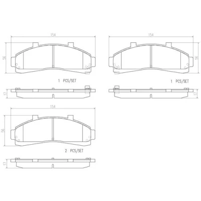 Abbildung von BREMBO P 24 041 Bremsbelagsatz mit akustischer Verschleißwarnung ohne Zubehör FORD USA: Explorer Mk2, Ranger Pickup, MAZDA: B Serie Pickup