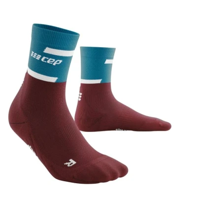 Abbildung von CEP Compression MID CUT THE RUN Sportsocken, Damen, Größe: 38 42, Petrol dark red