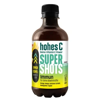 Abbildung von Hohes C Super Shots Immun (1 x 330ml) Starke Abwehrkräfte mit Orange, Mango, Ingwer, Kurkuma Extrakt vegan, ohne Zuckerzusatz &amp; Konservierungsstoffe