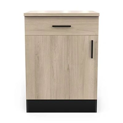 Abbildung von Demeyere Küchenunterschrank 1 Tür &amp; Schublade Origan, Kronberg/Mattschwarz, L 60 x P H 85 cm
