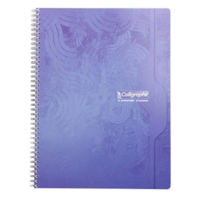 Abbildung von Clairefontaine 560C Packung mit 5 Heften Calligraphe Spiralbindung, DIN A4+ 24x32cm, 90 Blatt, kariert, farbig sortiert, 1 Pack